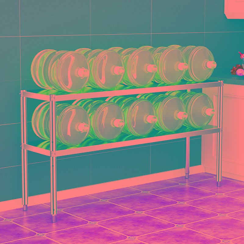 厨房落地两层餐边柜双层柜子不锈钢置物架2层P货架桌子收纳储物柜