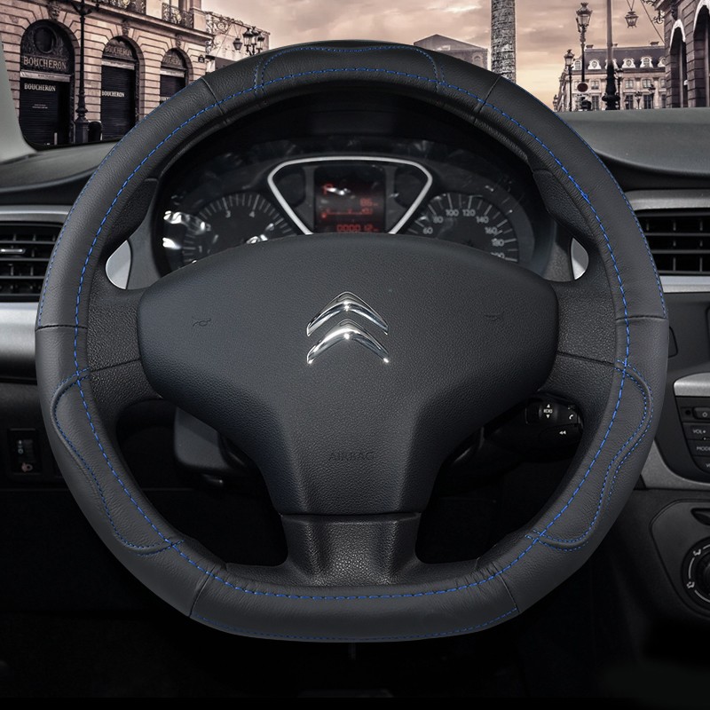 方向盘套适用雪铁龙爱丽舍C3xr C4L世嘉C5 C3P-XR真皮把套四季通