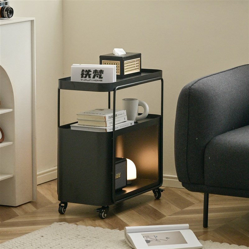 铁梵铁艺b客厅沙发边几可移动小桌子创意阳台迷你茶几黑色床头边
