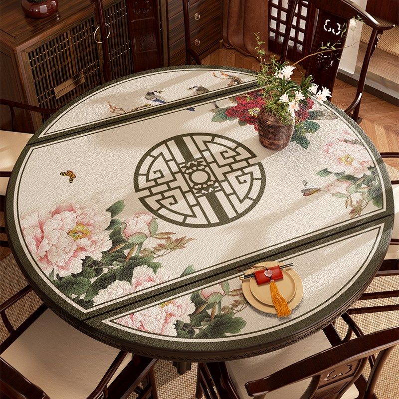 可伸缩餐桌桌垫家用大圆桌保护折叠圆椭圆形防油防水防烫免洗桌布,居家布艺,桌布,淘宝优惠券,粉丝福利购,淘宝优惠卷