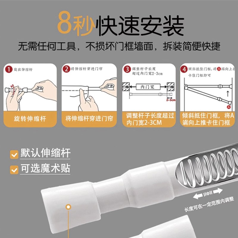 中式麋鹿布艺门帘厨房厕所布挂帘卧室隔断帘遮挡免打孔家用半挂帘