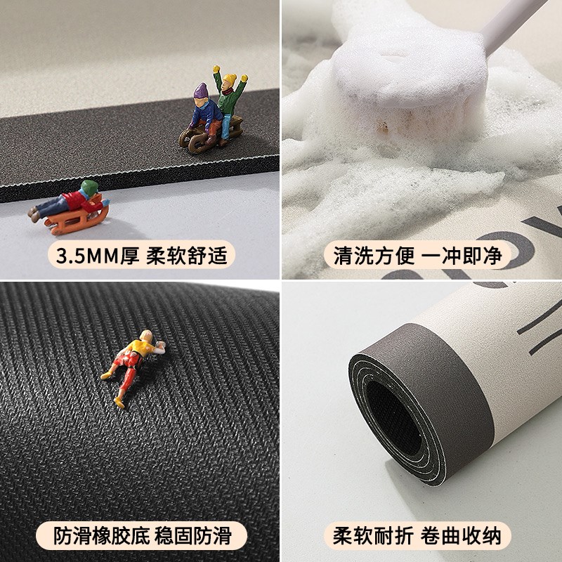 硅藻泥厨房地垫2024新款防x滑防油可擦免洗吸水垫专用耐脏防水地
