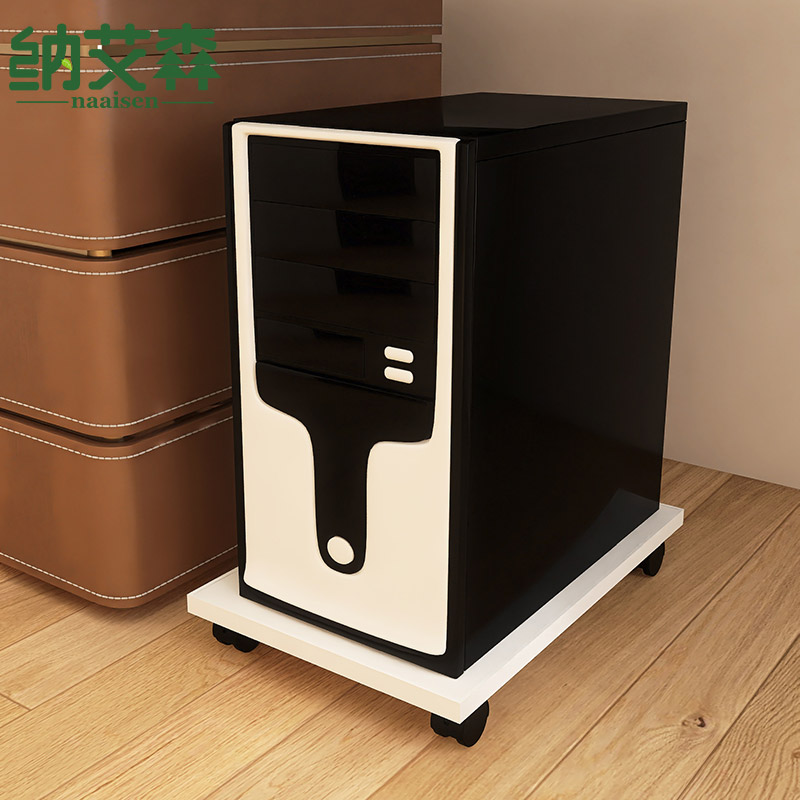 台式电脑主机托架主大码放机箱平板底F座带滑轮板移动置物架带刹