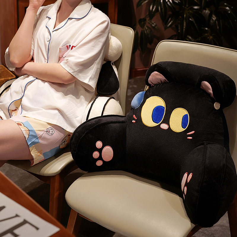 猫咪靠垫办公室腰靠护腰腰枕座椅靠背垫椅子靠枕靠背牀头抱枕沙发