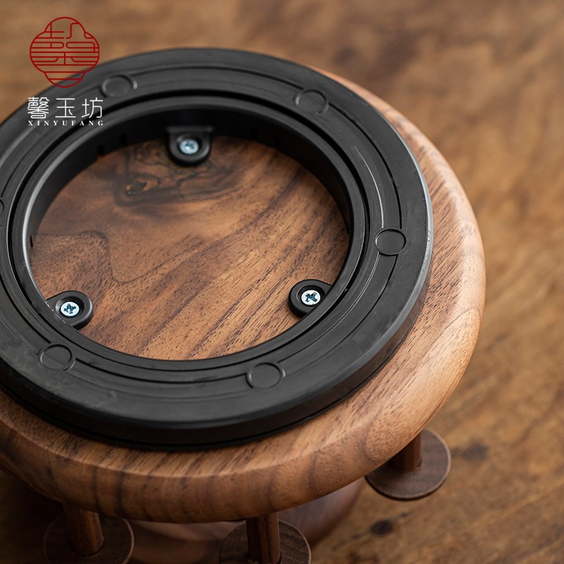 轻奢胡桃木旋转茶杯架晾杯沥水架茶桌F茶道配件泡茶工具茶具收纳