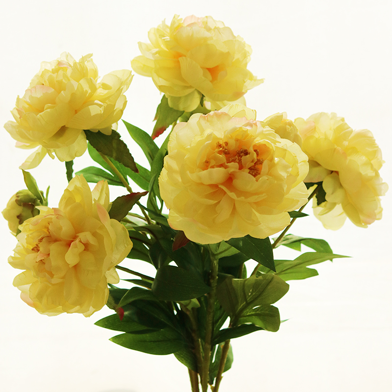 高品质锦绣牡丹芍药仿真花假花家居客厅摆件餐厅装饰W绢花干花摆