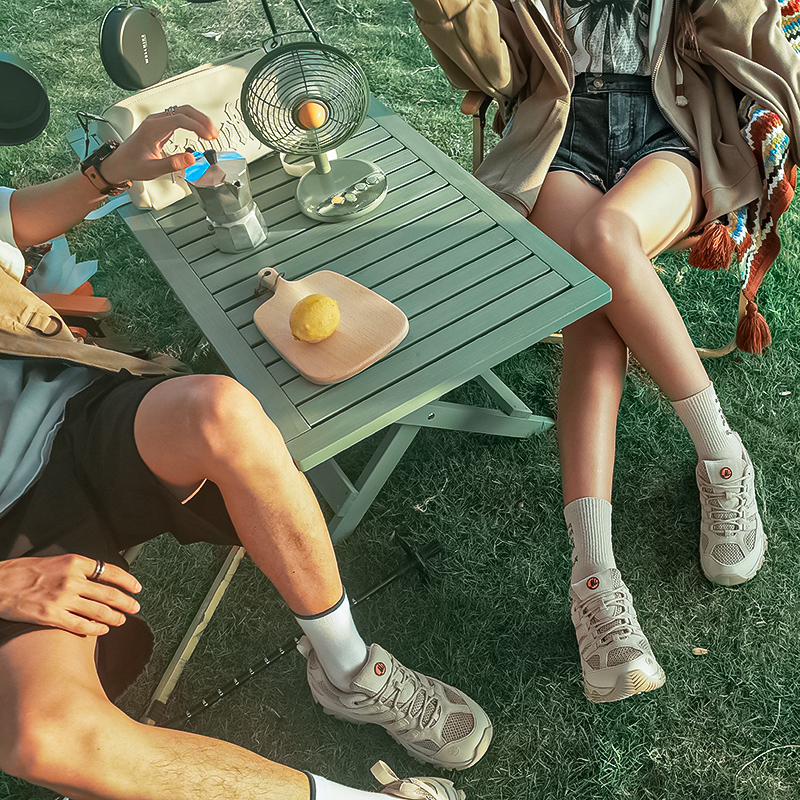 实木可折叠桌子简易便携式u户外野营小长方桌阳台家用摆摊露营装