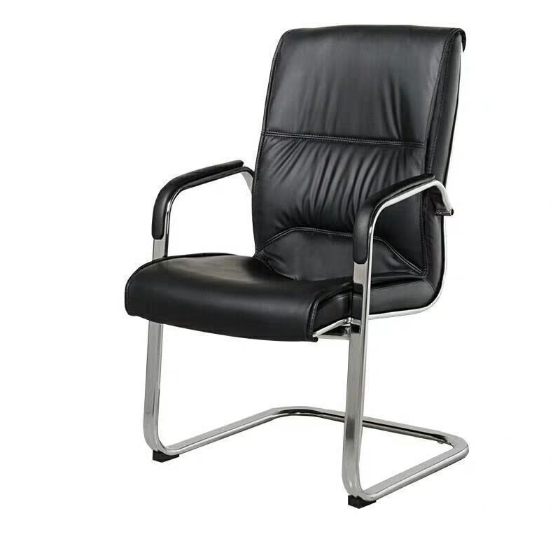 现代简约职员电脑椅会q客椅靠背会议椅办公室弓形固定扶手麻将皮