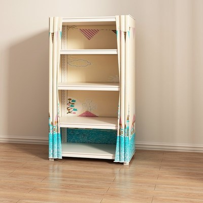 多层简易衣柜结实耐用布衣柜儿童宝宝G婴儿被子收纳碳钢铁艺柜子