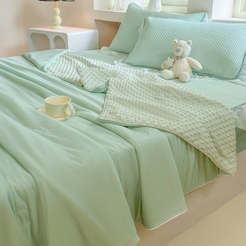 A类夏季凉感丝冰豆豆夏凉被四件套空调被薄冰丝夏被子宿舍可机洗,床上用品,化纤被,淘宝优惠券,粉丝福利购,淘宝优惠卷