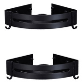 太空铝三角架置物蓝黑色双层转角架淋浴房收纳架洗手间挂件免打孔