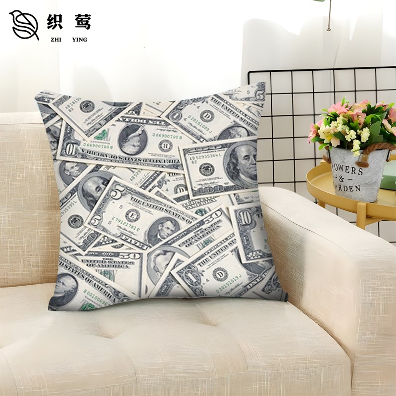 美元钞票b美金货币金钱符号纸币抱枕沙发靠枕汽车靠垫办公室腰枕