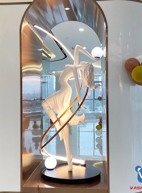 意式立雕塑抽象落地灯样板间酒店楼梯装饰舞蹈女神艺术个性大摆件