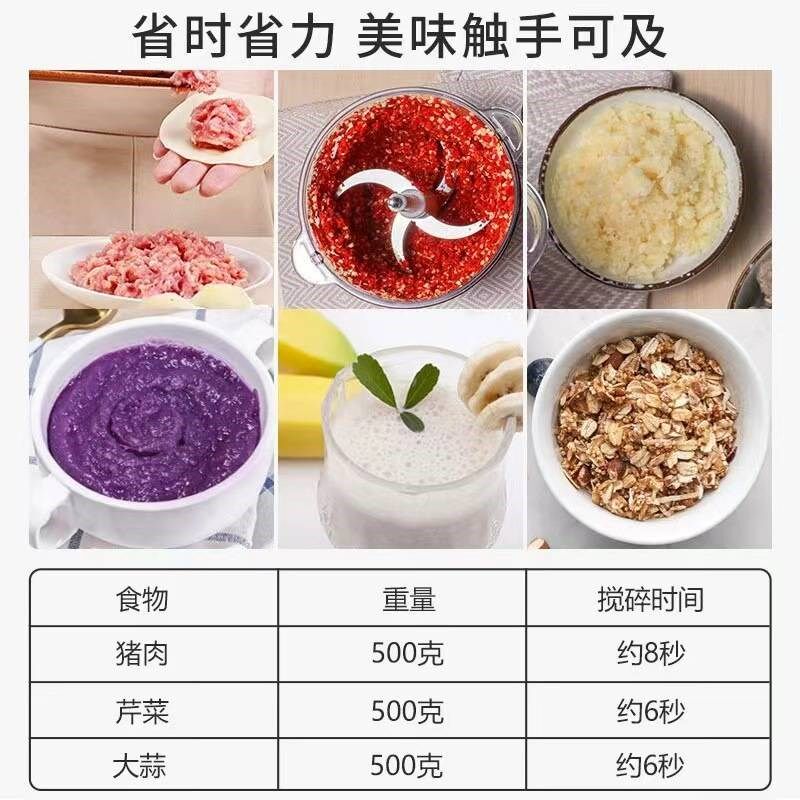 霸州5L三挡电动绞肉机带手柄不锈钢家用电动料理机W大容量多功能