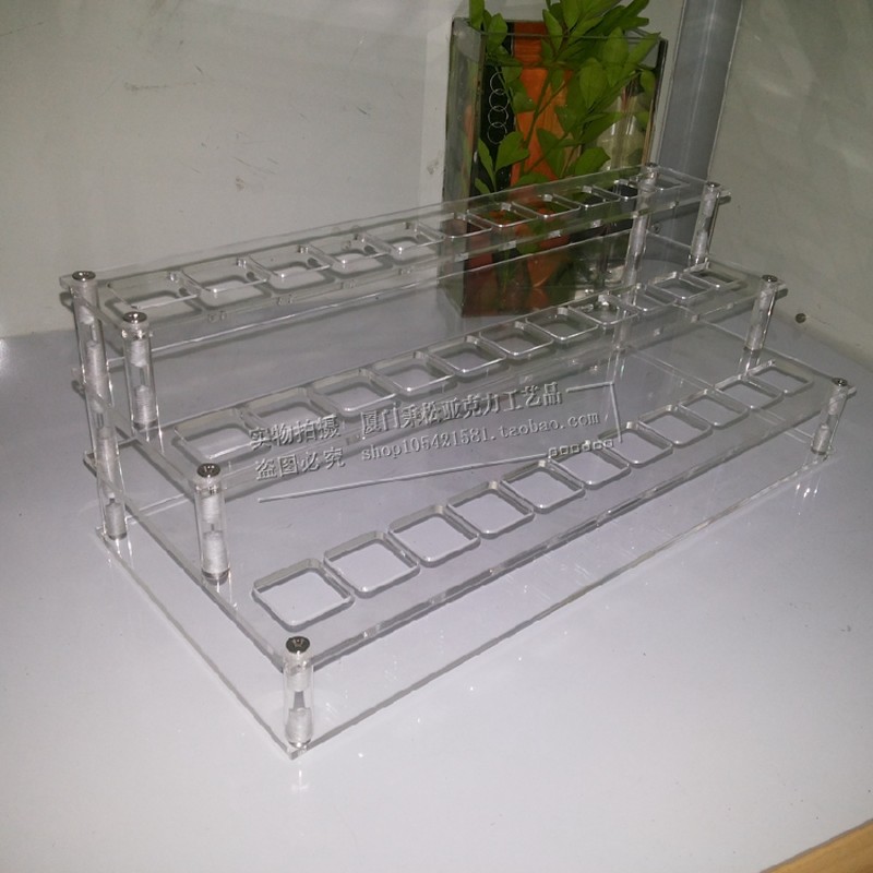 三层方孔口红f架 口红展示架方孔 睫毛膏架 彩妆架 美瞳架 唇彩架