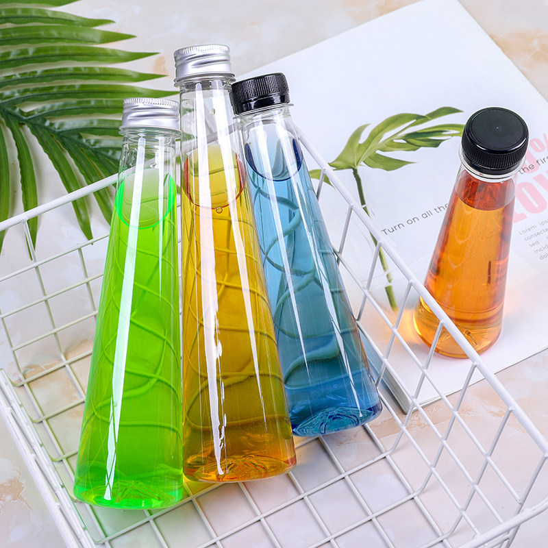 一次性透明塑料瓶个性饮料瓶果汁奶茶创意锥形瓶异形瓶带盖外卖,厨房/烹饪用具,密封罐,淘宝优惠券,粉丝福利购,淘宝优惠卷