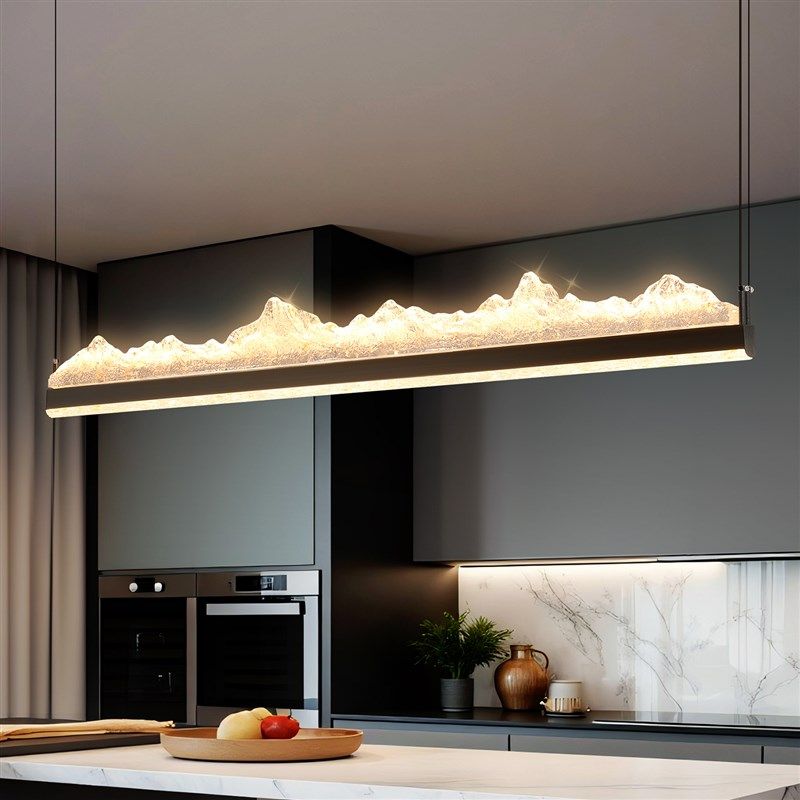 意式极简冰山饭厅灯艺术设计师茶桌饭厅一字长条餐桌吧台吊灯686U,家装灯饰光源,餐厅吊灯,淘宝优惠券,粉丝福利购,淘宝优惠卷