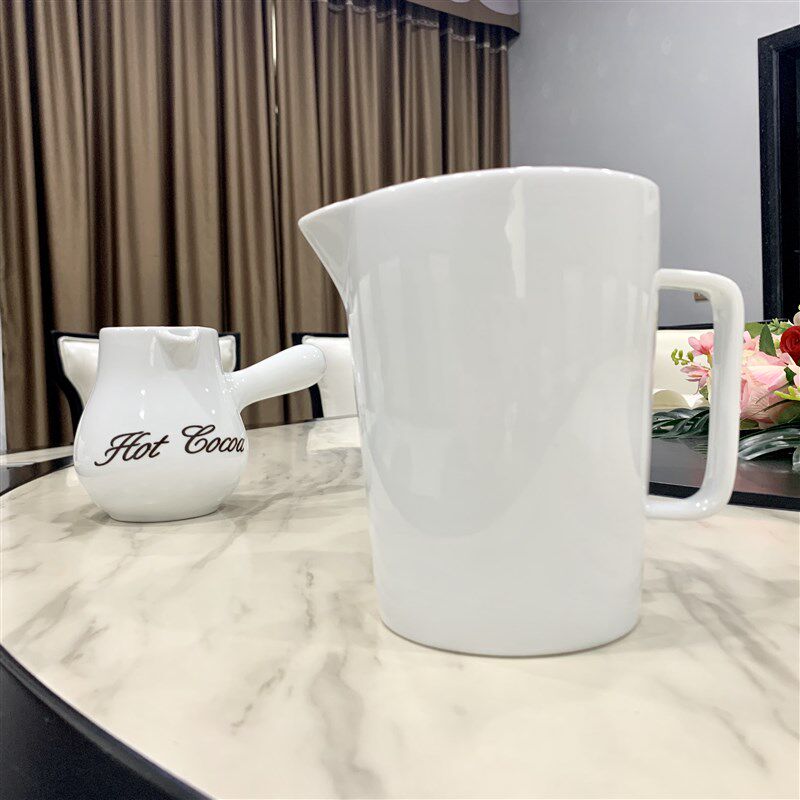1000毫升牛奶壶大容量早餐微波炉烤箱可加热奶杯尖嘴杯陶瓷奶壶