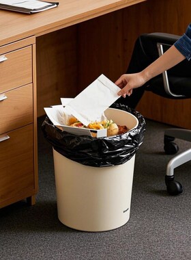 办公室专用垃圾袋加厚7升8升9升10L11升圆形垃圾桶用黑色平口中号