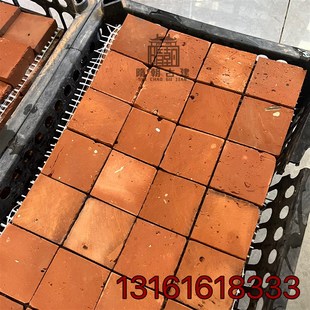 红砖肌理网格方砖背景墙艺术红砖马赛克红砖片凹凸红砖外墙砖切片