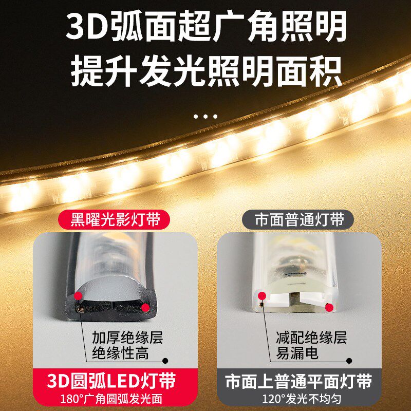 户外庭院气氛灯带220v超亮防水家用外墙门头装饰店铺商用新款灯条