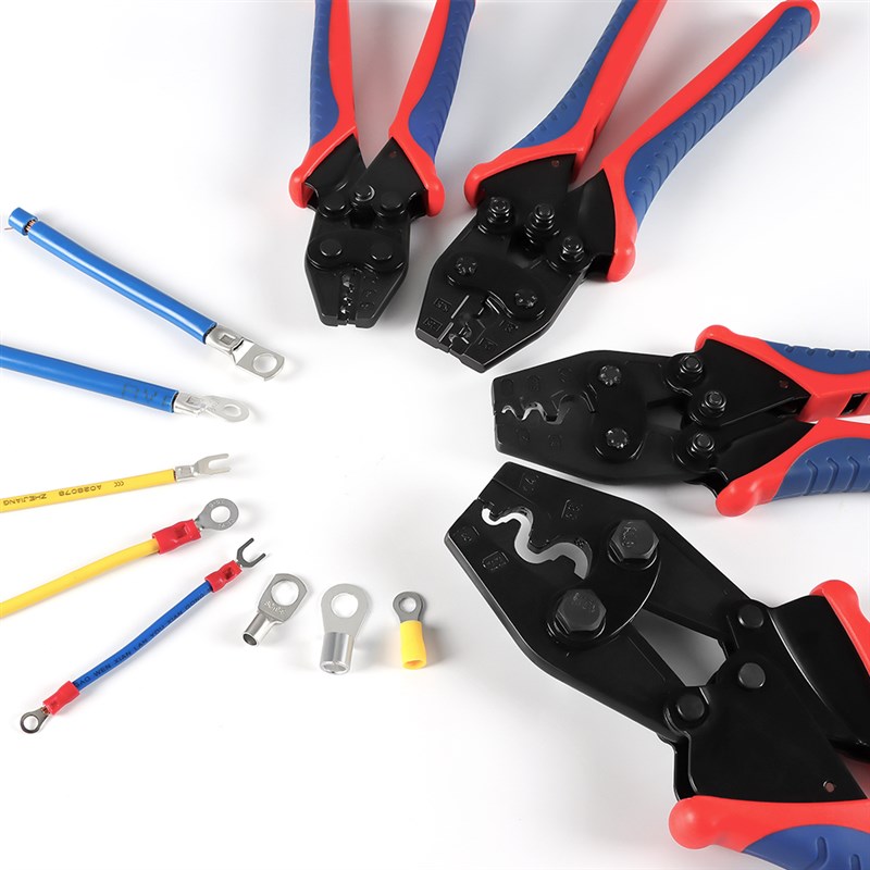 衡烁工具棘轮式压线钳裸端子钳OT冷压端子钳多功能压U接钳HS-16