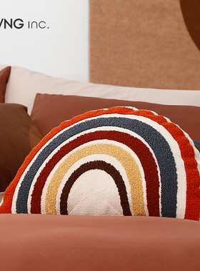 LIVING inc.彩虹 异形绣花抱枕椅子靠枕靠垫腰靠背ins少女心可爱