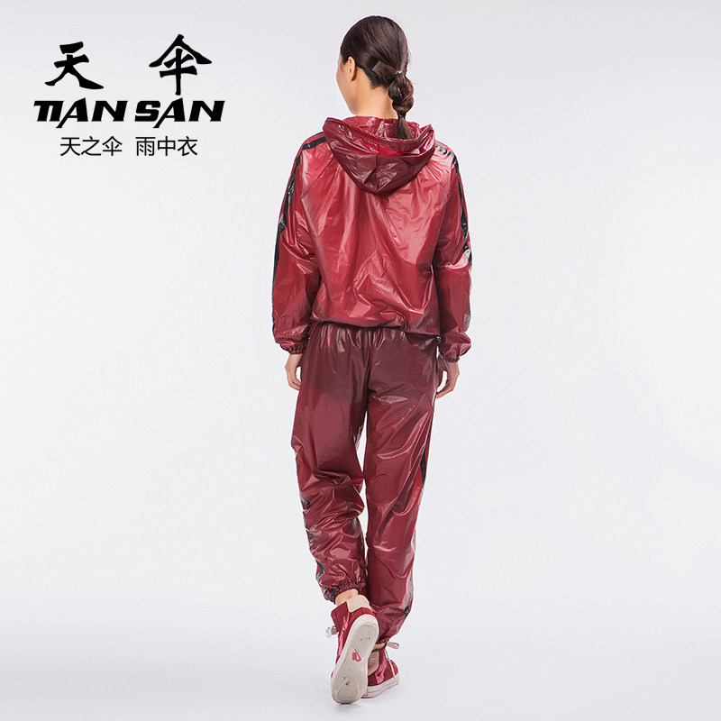 雨衣雨裤套装暴雨跑步运动女户外套装晨跑发汗服男薄款.带帽出汗
