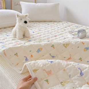 软软糯糯丨双层纱软床垫 绑带款床护垫 卡通可水洗防滑软垫子