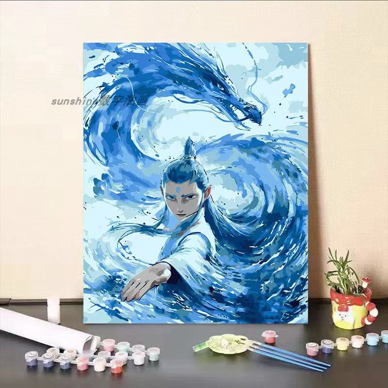 哪吒2之魔童闹海j数字油画diy自己手绘填充涂色油彩房间装饰画礼