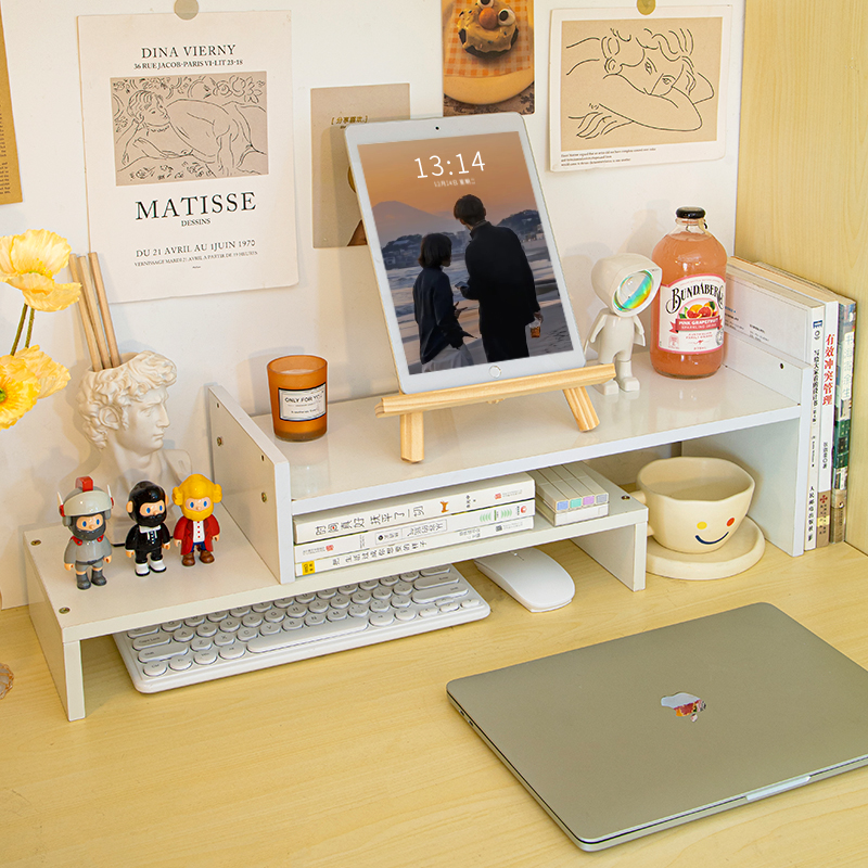 电脑增高架宿舍桌面m改造带抽屉收纳盒笔记本显示器桌上书桌置物