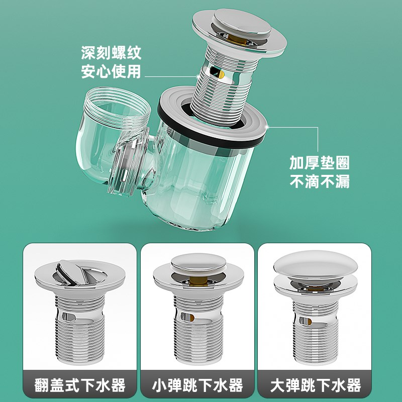 洗脸盆下水道防臭下水管洗手池台C盆器面盆软管排水配件漏水塞管