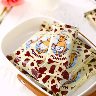 康吉大牛俄罗斯国家馆进口巧克力冰淇淋夹心威化饼干 干代餐零食