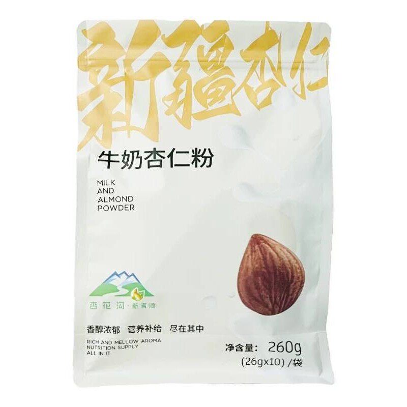 新疆伊犁杏花沟新吉顺牛奶杏仁粉袋装260g代餐粉早餐下午茶