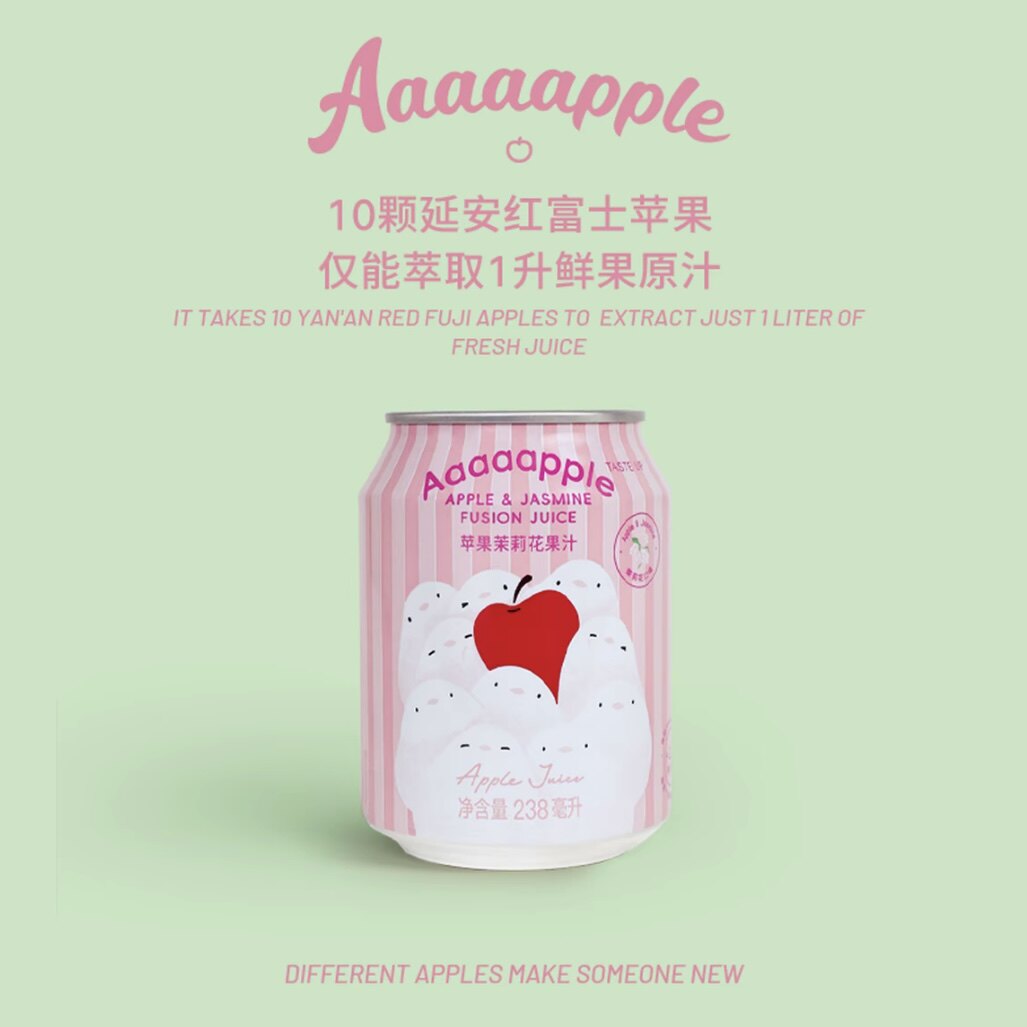 Aaaaapple苹果茉莉花果汁清爽解暑饮料6/12瓶装