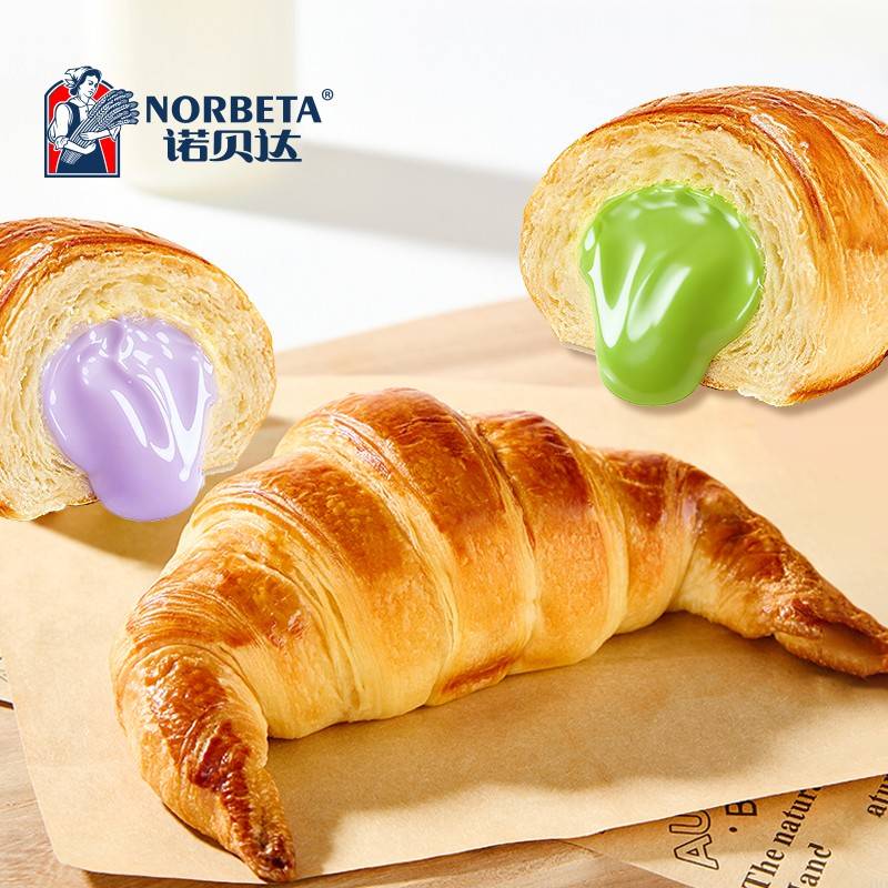 诺贝ENA达爆浆夹心牛角营养早下午大茶餐可颂手撕面包包休闲零食