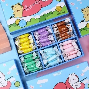 糖百优情话奶糖高颜值软糖表白糖果休闲 零食独立包装告白礼盒奶