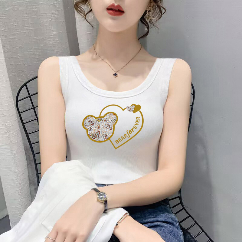 纯棉背心女外穿春季新款螺纹修身