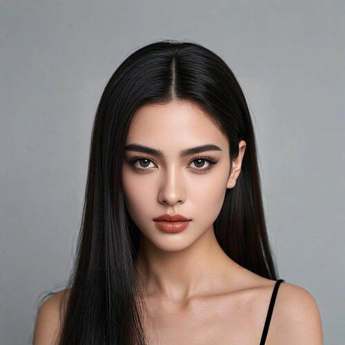 冰冰不冷少萝假发女士中分黑长直发网红蓬松自然全头套颅顶头发