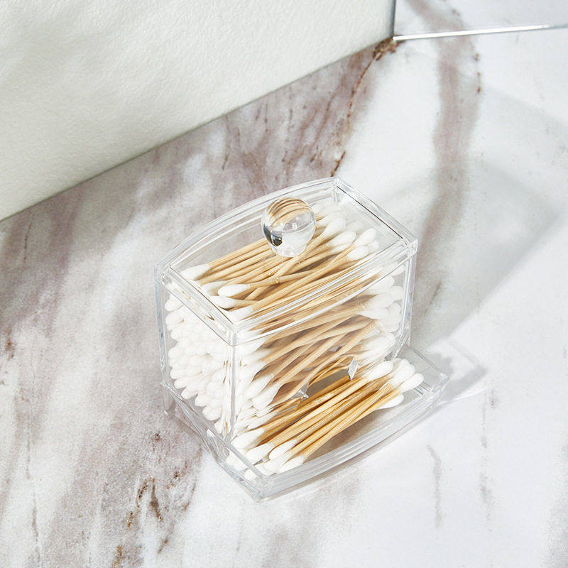 亚马逊亚克力棉签收纳盒透明水晶防尘化妆品整理置物盒首饰收纳盒,收纳整理,首饰盒,淘宝优惠券,粉丝福利购,淘宝优惠卷