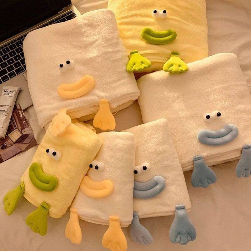 新款可爱卡通萌趣鸭脚珊瑚绒毛巾浴巾柔软吸水不掉毛学生子母套巾,居家布艺,浴巾毛巾方巾套装/三件套,淘宝优惠券,粉丝福利购,淘宝优惠卷