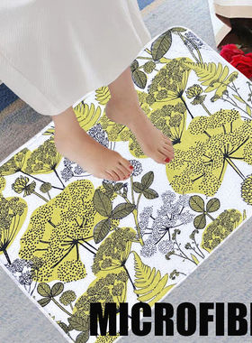 2条装现简约卧室门垫浴室吸水地垫 卫生间脚垫厨房防水防 油地