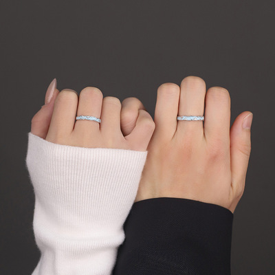 S999银银河情侣对戒纯银