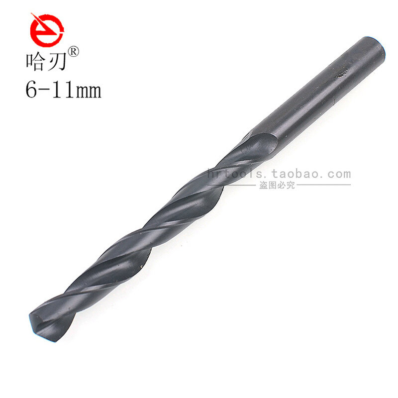 hss黑色高速钢直钻直柄麻花钻头开孔打铁钻头 6-11mm