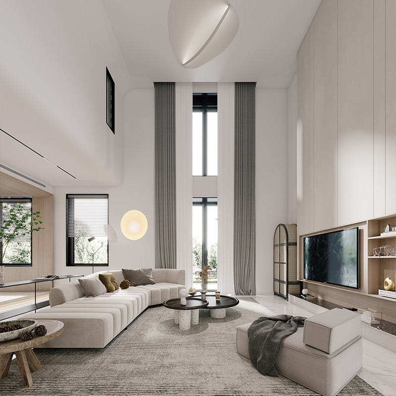 栗远木业时尚家居全屋美式风格实木橱柜书架旋转楼梯实木木门