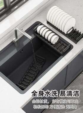 BK9K厨房橱柜三层碗碟拉篮加深款全铝锅具篮工具收纳分类隔板