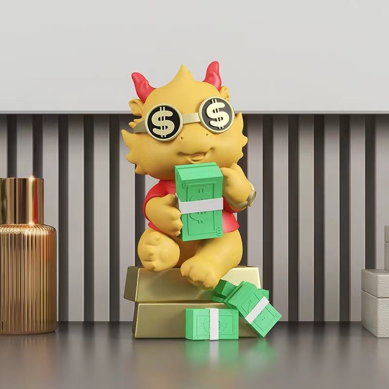2024龙年聚财龙摆件家居电视柜儿童书房装饰品生肖龙吉祥物存钱罐,电子元器件市场,电线扎带/束线带,淘宝优惠券,粉丝福利购,淘宝优惠卷