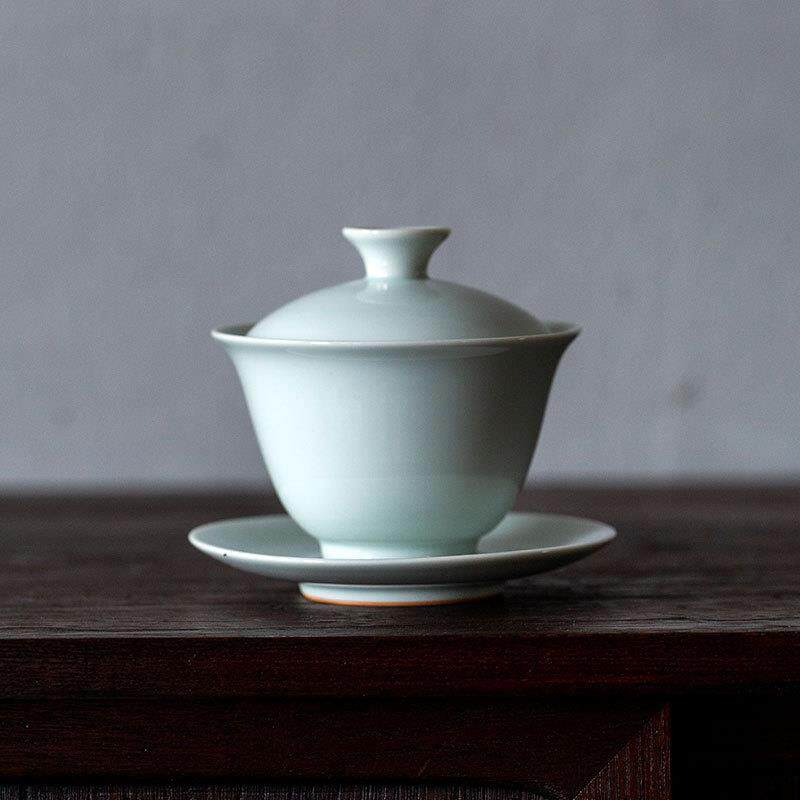 仿古胎三才盖碗茶杯单个创意手工敬茶杯复古陶瓷家用不烫手泡茶碗