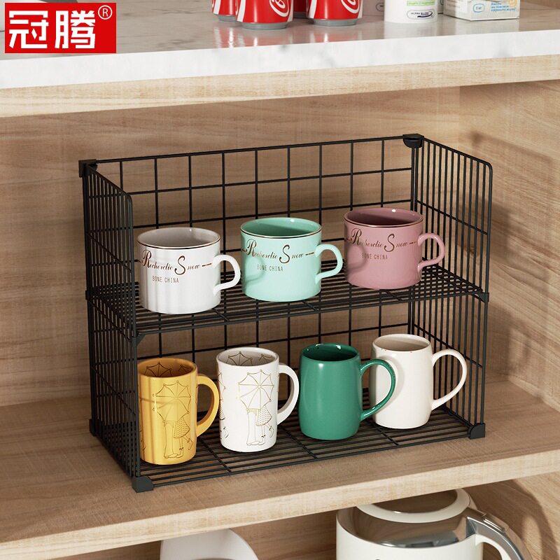 橱柜内杯架子置物架厨房杯子收纳盒分层隔层碗架茶杯玻璃杯水杯架