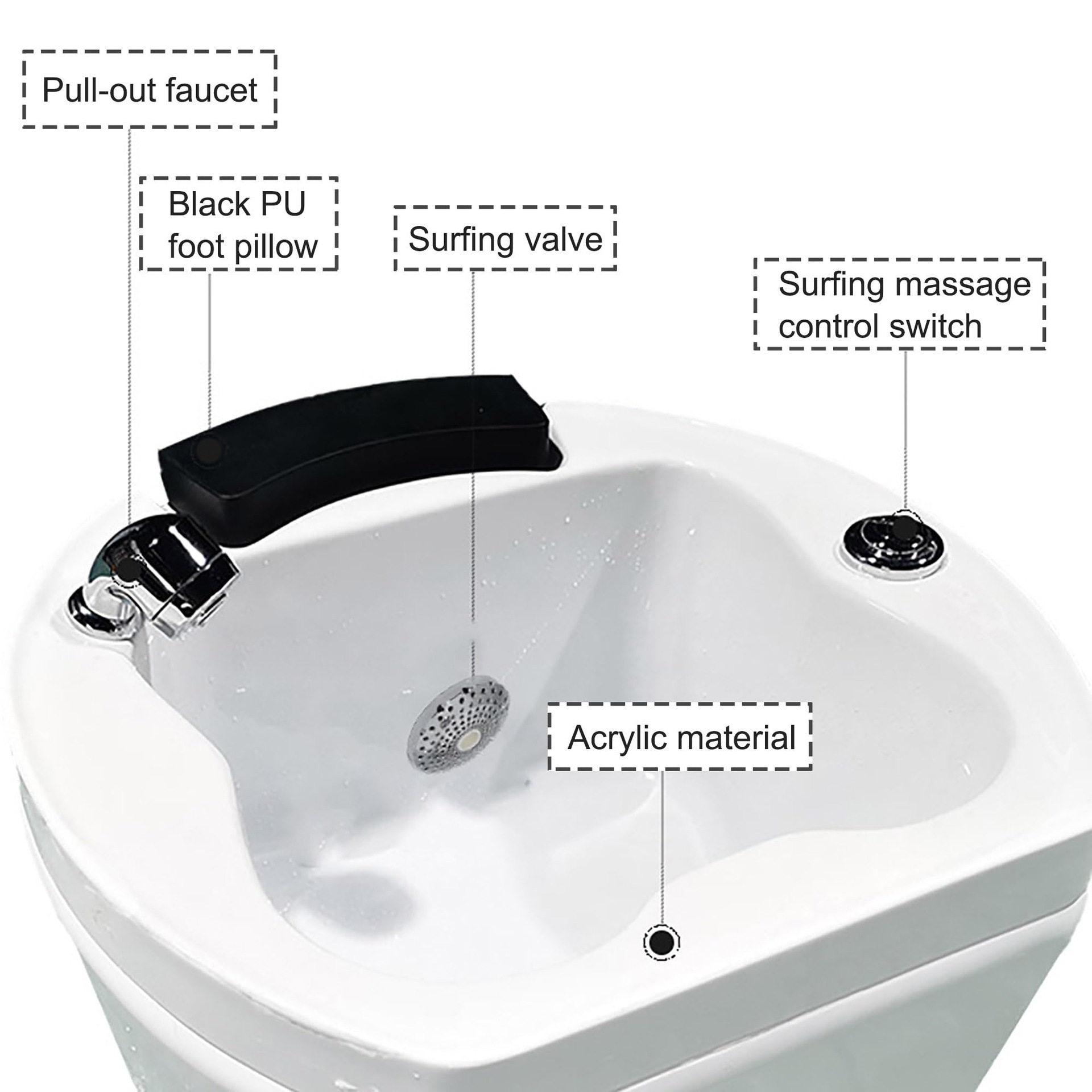 玻璃缸洗脚盆沐足疗店电动按摩养生洗脚盆足疗盆泡脚盆批发